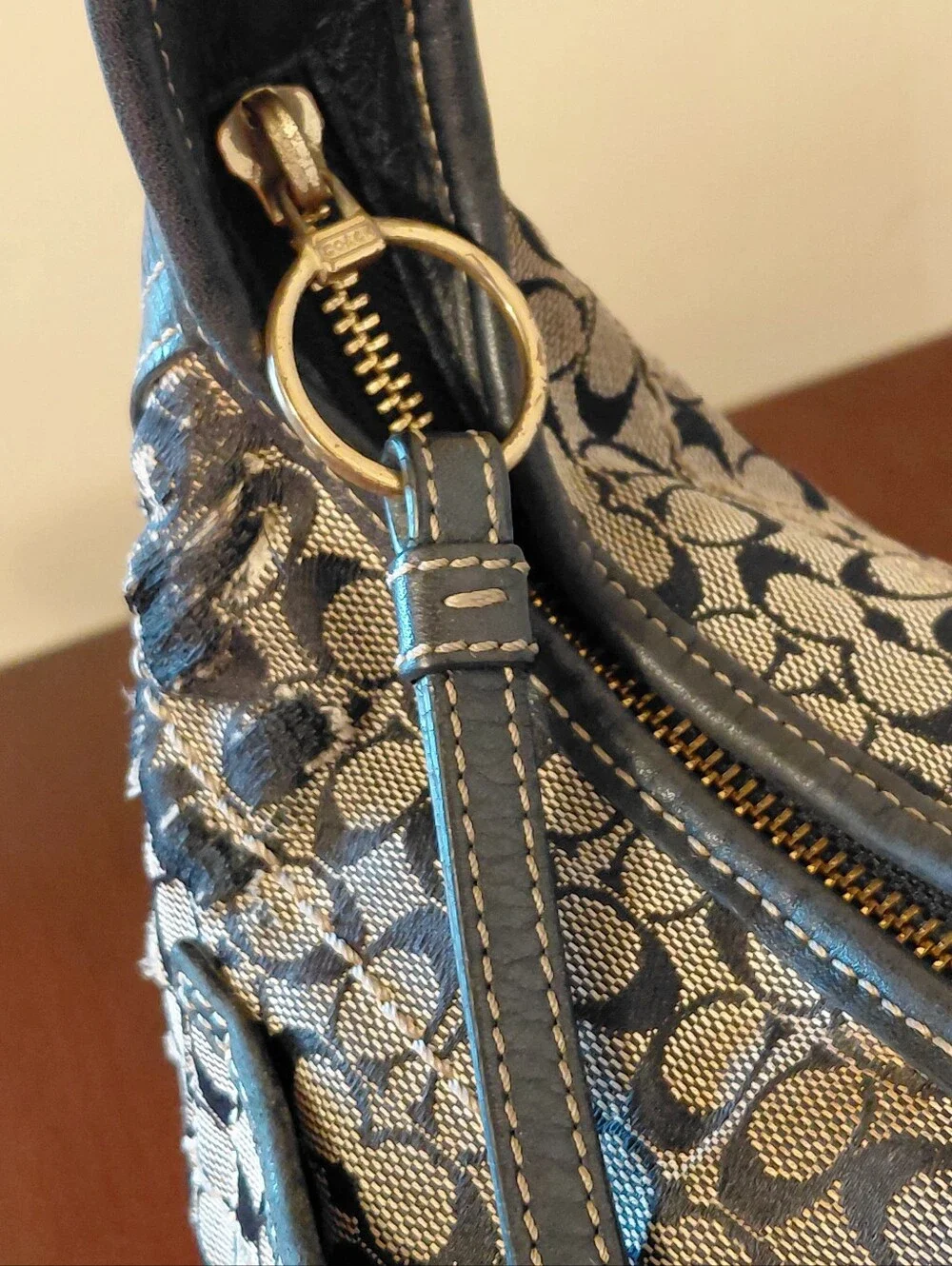 Coach Ergo Signature Hobo Shoulder Bag Style Number 11294 Blue Leather